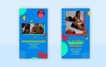 Flat 90's Instagram Story After Effects Template