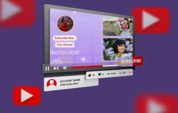 Rare Lilac YouTube End Screen After Effects Template