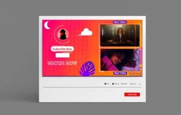 Gradient Retro YouTube End Screen After Effects Template 2