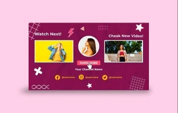 Fashion YouTube End Screen After Effects Template 4