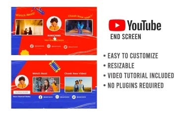 Music YouTube End Screen After Effects Template