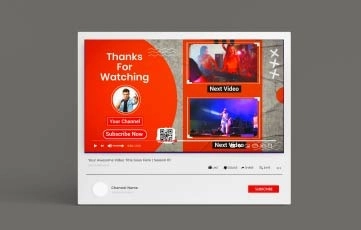 Music Concert YouTube End Screen After Effects Template