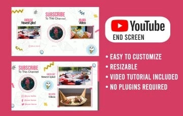 American food ice-cream YouTube End Screen After Effects Template