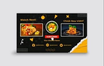 Food YouTube End Screen After Effects Template