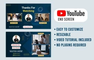 Futuristic Digital Marketing YouTube End Screen After Effects Template