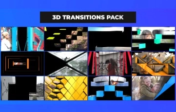 3D Transitions Pack After Effects Template