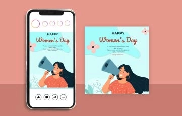 Women's day Flat Character Instagram Post After Effects Template