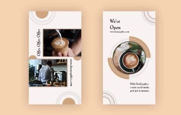 Coffee Shop Cafe Promo Instagram Stories After Effects Template