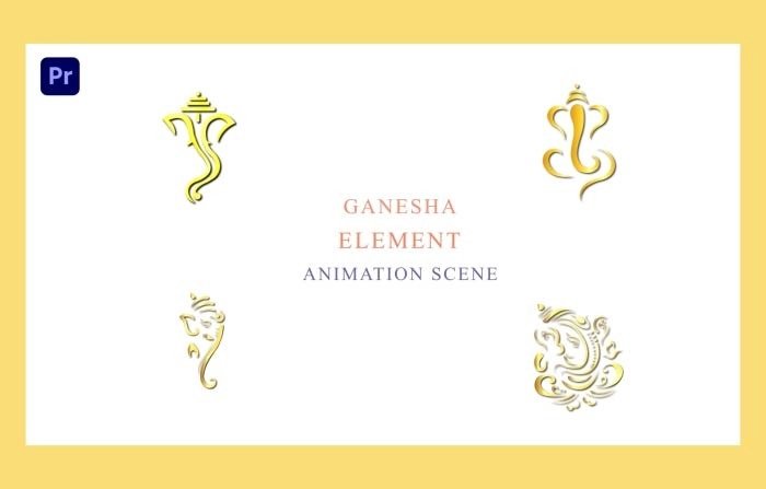 Golden Ganesha Wedding Elements Animation Premiere Pro Template