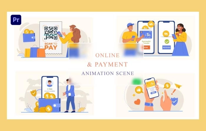 Online Payment Animation Scene Premiere Pro Template