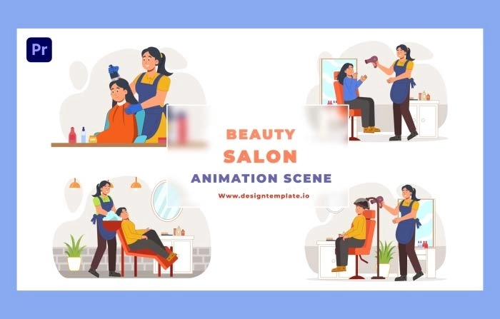 Create A Beauty Salon Animation Scene Premiere Pro Template