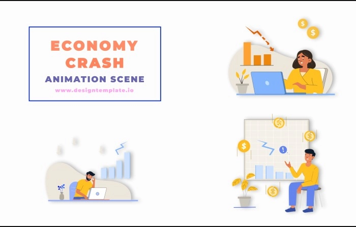 Economy Crash Animation Scene After Effects Template