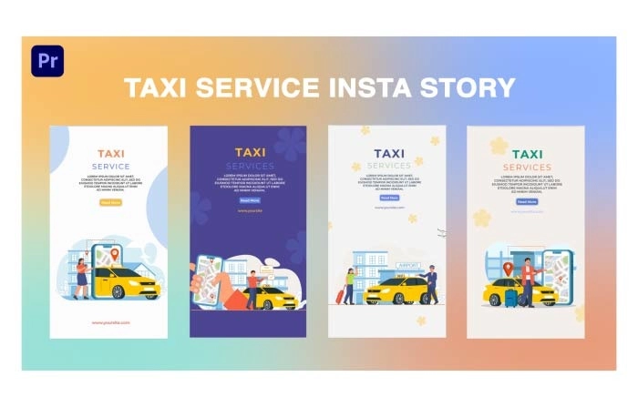 Taxi Service Animation Instagram Story Premiere Pro Template