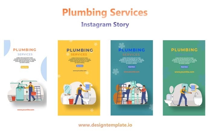 Plumbing Services Animation Instagram Story After Effects Template