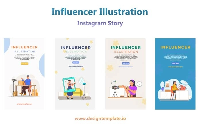 Influencer Animation Instagram Story After Effects Template