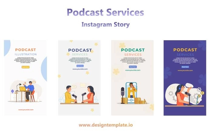 Podcast Animation Instagram Story After effects Template