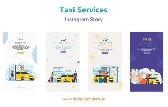 Taxi Service Animation Instagram Story After Effects Template