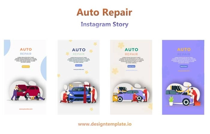 Auto Repair Animation Instagram Story After Effects Template