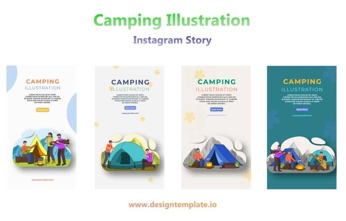 Camping Animation Instagram Story After Effects Template