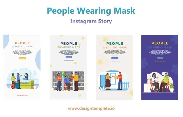 People Wearing Mask Animation Instagram Story After Effects Template