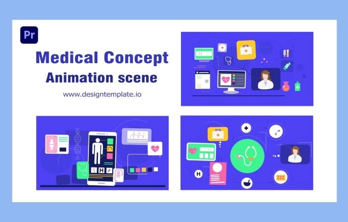 Medical Concept Animation Scene Premiere Pro Template