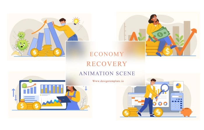 Economy Recovery Animation Scene After Effects Template