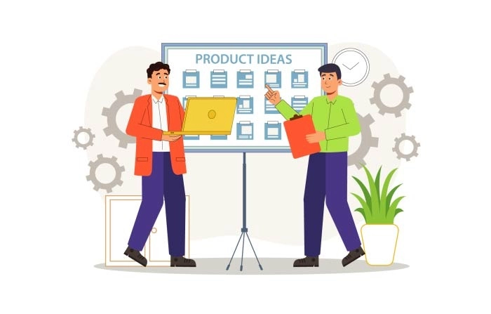 Get Creative And Eye Catching Product Team Illustration