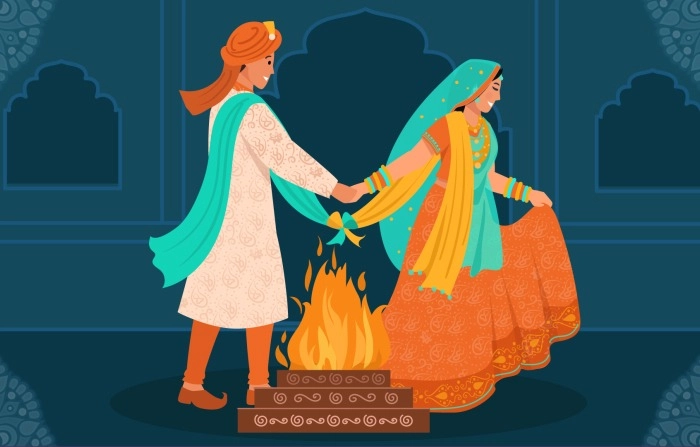 Rajasthani Wedding Illustration Best Cartoon Character image
