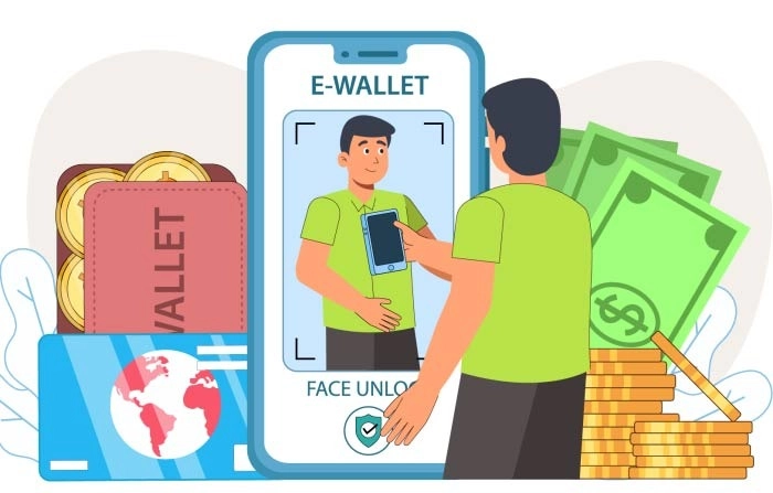 Get Creative And Eye Catching Digital Wallet Illustration