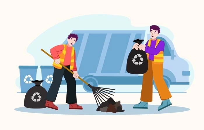 Garbage Recycle Illustration Premium Vector image