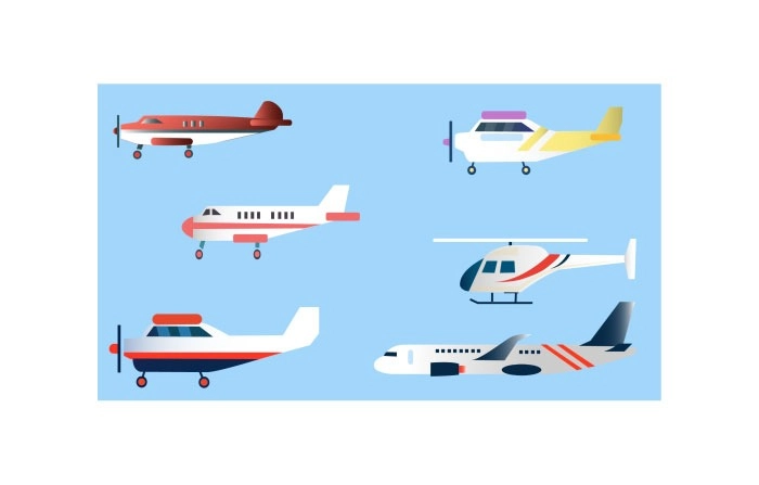 Vector Illustration Of  Cartoon Airplane