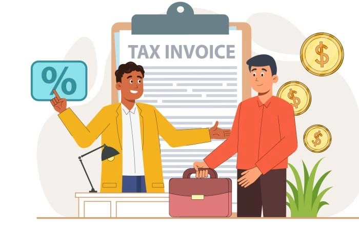 2D Flat Character Of Taxes and Payment Illustration