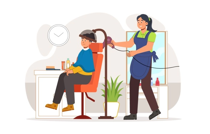 Get Creative And Eye Catching Beauty Salon Illustration