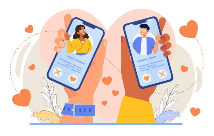 Online Dating Vector Illustration image