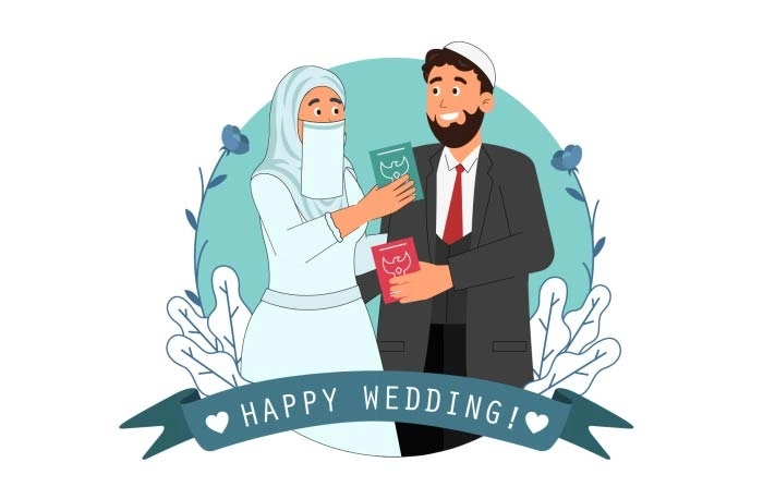 Get Creative And Eye Catching Arabic And Islamic Wedding Illustration image