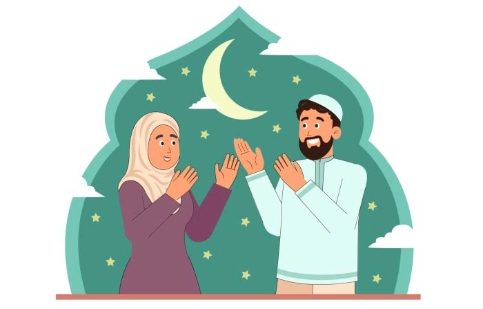 Arabic And Islamic Wedding Illustration
