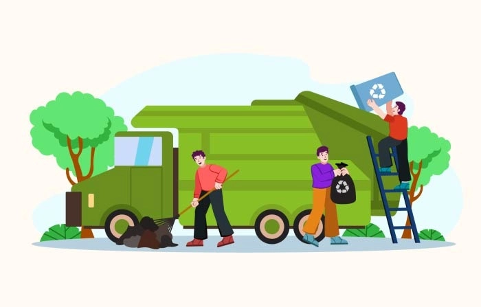 Garbage Recycle Concept Illustration Vector