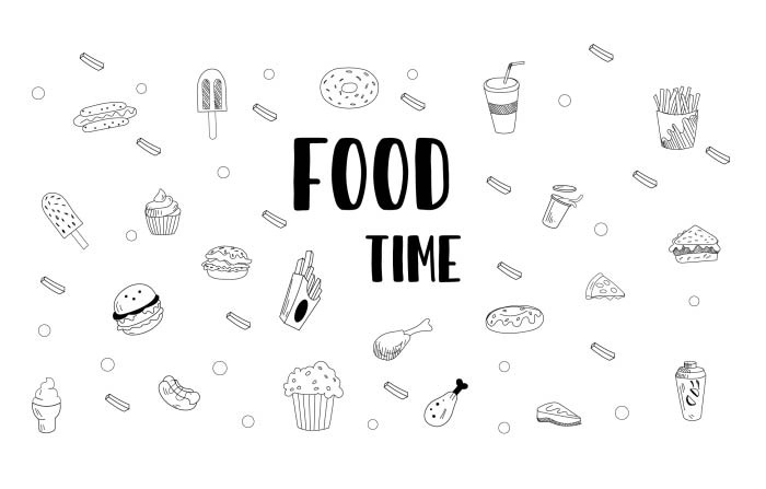 Best Cartoon Design Foods Doodle Element image