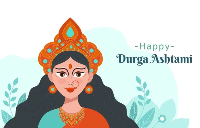 Happy Durga Ashtami Goddess Durga Face Vector Illustration Image image