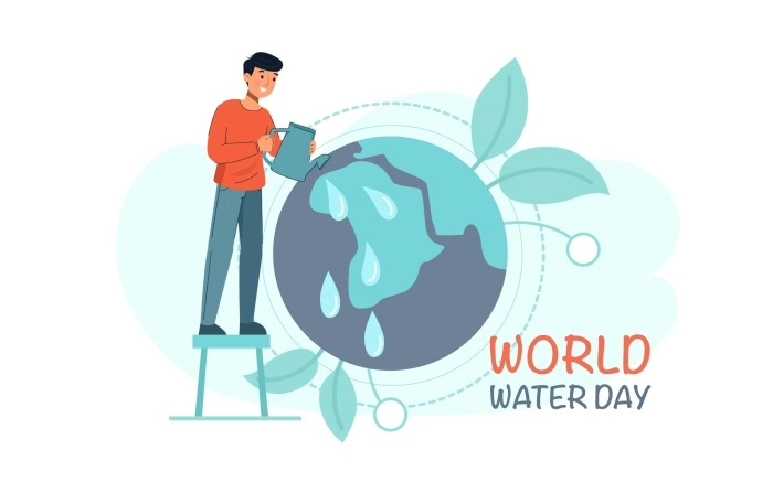 Advertise Template With World Water Day Concept Design For Marketing Watercolor Illustration