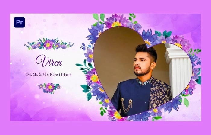 Awesome Animated Floral Wedding Invitation Premiere Pro Template