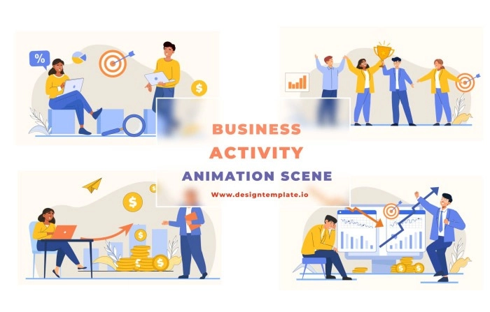 Business Activity Animation Scene After Effects Template