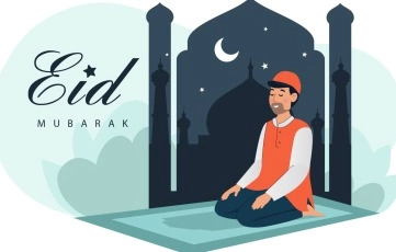 Praying Muslim Man For Holy Month, Ramadan Kareem Illustration