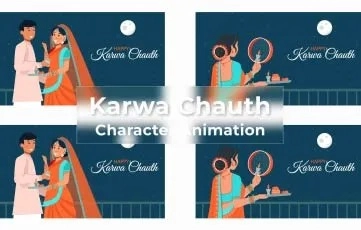 Karwa Chauth Character Animation After Effects Template