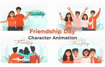 Friendship Day Character Animation Scene Ae Template