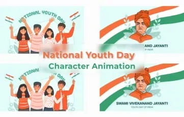 National Youth Day Character Animation After Effects Template
