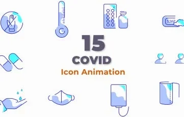 Covid Icon Flat Vector Animation After Effects Template