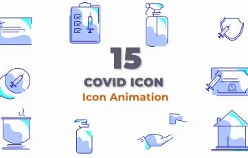Covid Icon Flat Vector Animation After Effects Template 01