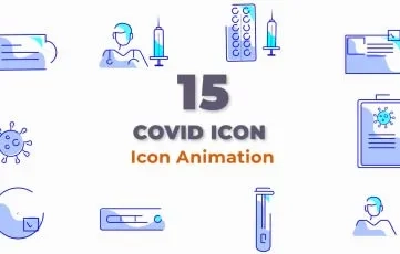 Covid Icon Flat Vector Animation 2 After Effects Template