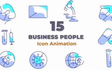 Covid Icon Flat Vector Animation 3 After Effects Template